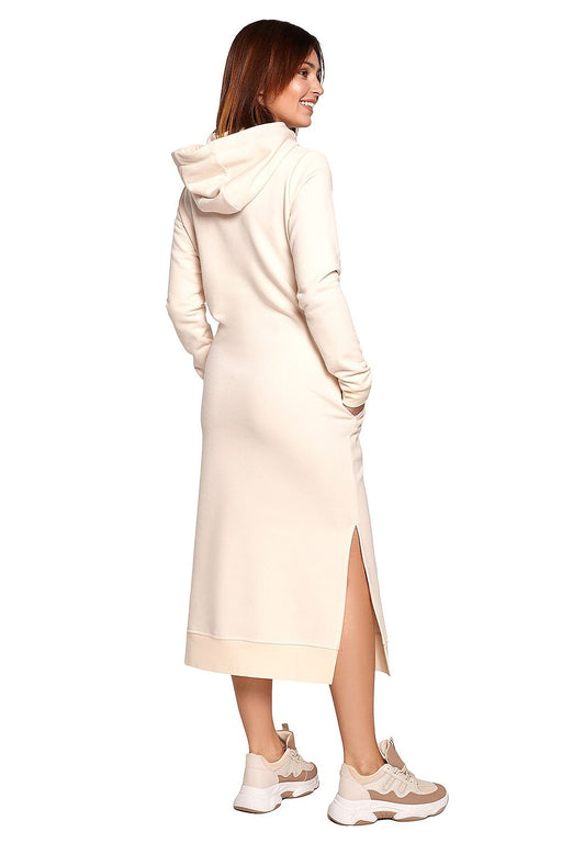 Stylish Knit Hooded Dress with Drawstring