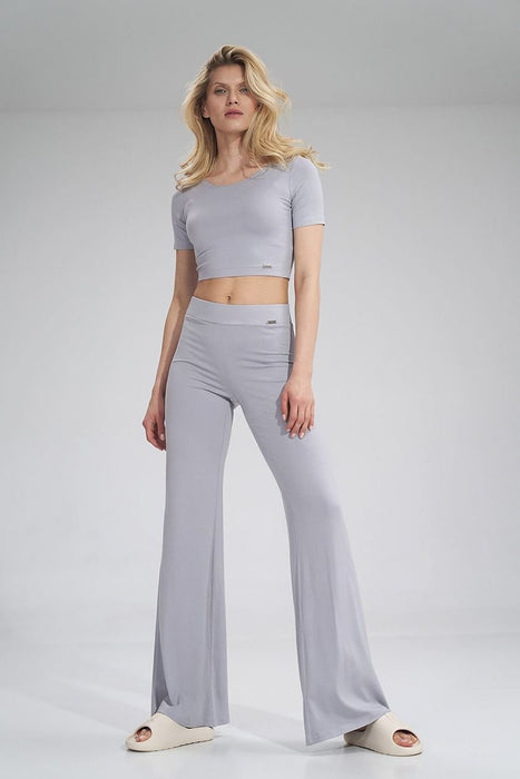 Stylish High-Waisted Flared Trousers for Women