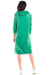 Velour Midi Dress with Functional Pocket and Eye-Catching Logo Tape