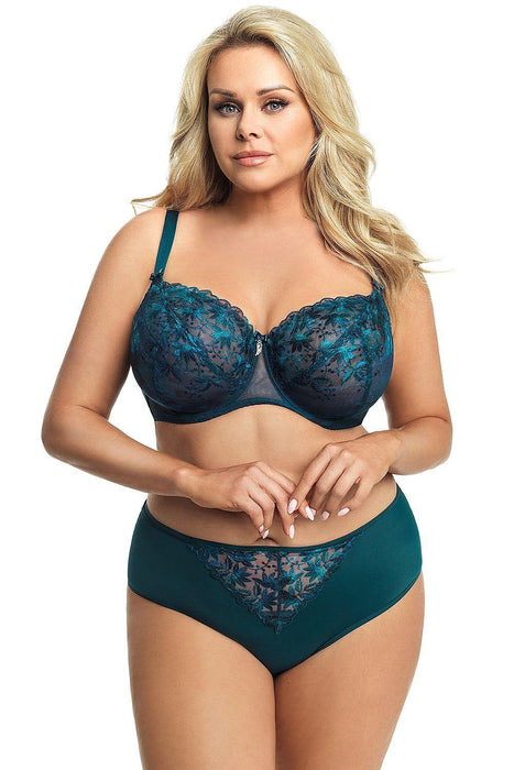 Emerald Floral Lace Underwire Bra by Gorsenia