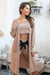 Cappuccino Luxe Ribbed Knit Lounge Robe