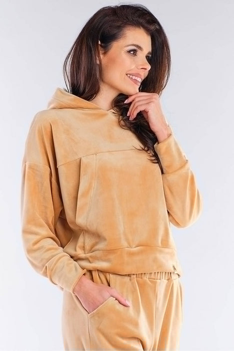 Plush Velour Hooded Sweatshirt - Artfully Made in Poland