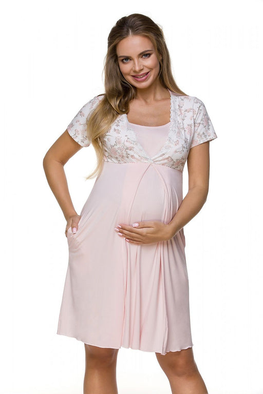 Stylish & Comfortable Maternity Nightshirt in Soft Pastel Shades