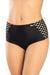 Openwork-Sided Swim Briefs in Black and Beige