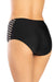 Openwork-Sided Swim Briefs in Black and Beige