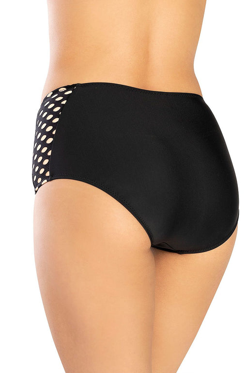 Swim Briefs with Openwork Sides - Black/Beige