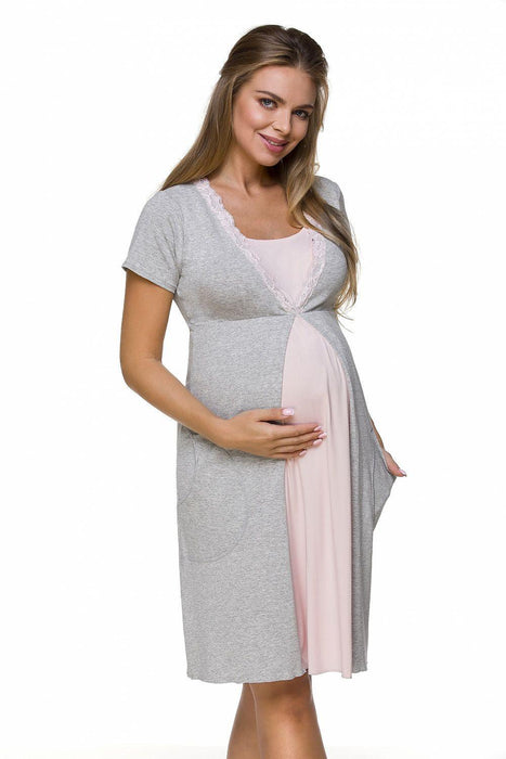 Elegant Pastel Pleated Maternity & Nursing Top for Moms