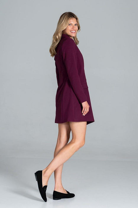 Sophisticated Long-Sleeve Jacket Dress with Practical Pockets