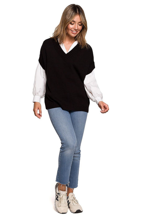 Stylish Sleeveless Knit Blouse for Effortless Office Elegance