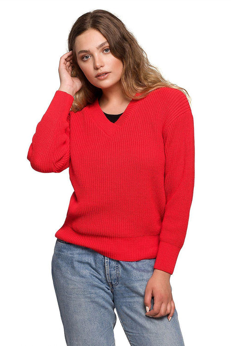 Autumn Elegance Oversized V-Neck Sweater