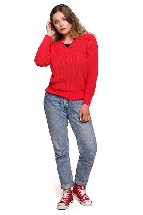 Autumn Elegance Oversized V-Neck Sweater