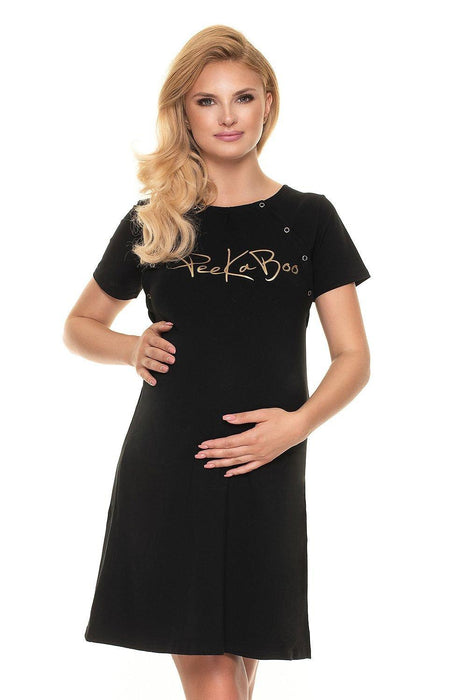 PeeKaBoo Nursing-Friendly Cotton Maternity Nightgown