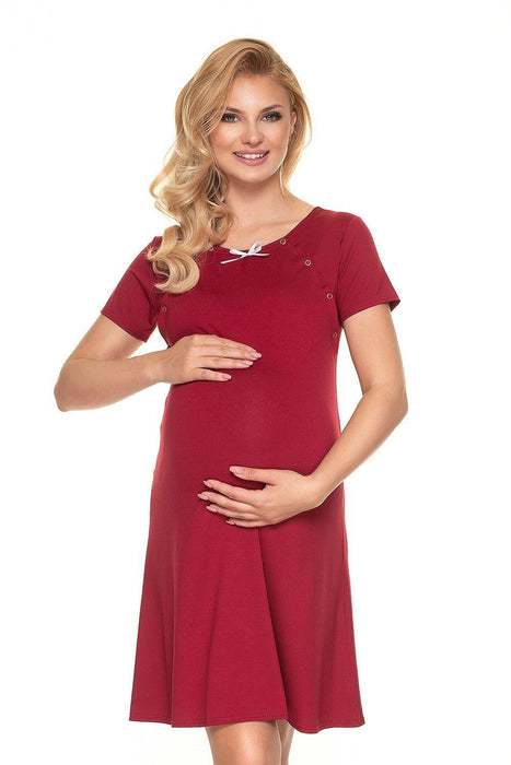 Nursing-Friendly Peekaboo Bow Maternity Sleepwear