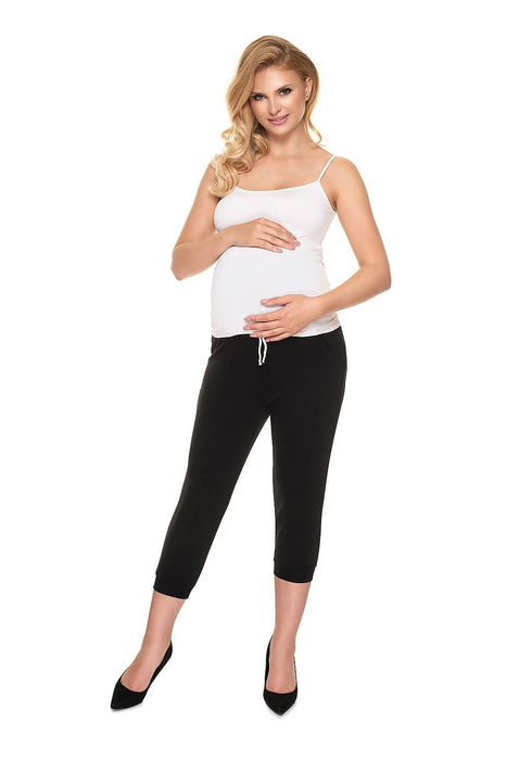 Ribbed Maternity Pants with Chic Side Pockets and Comfort Fit