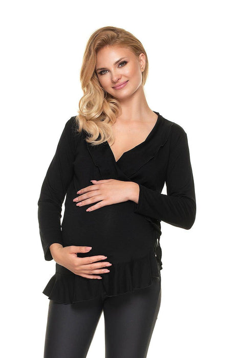 Adjustable Frilled Maternity Top for Comfort During and After Pregnancy