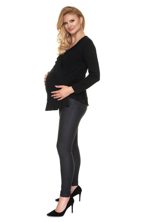 Adjustable Frilled Maternity Top for Comfort During and After Pregnancy