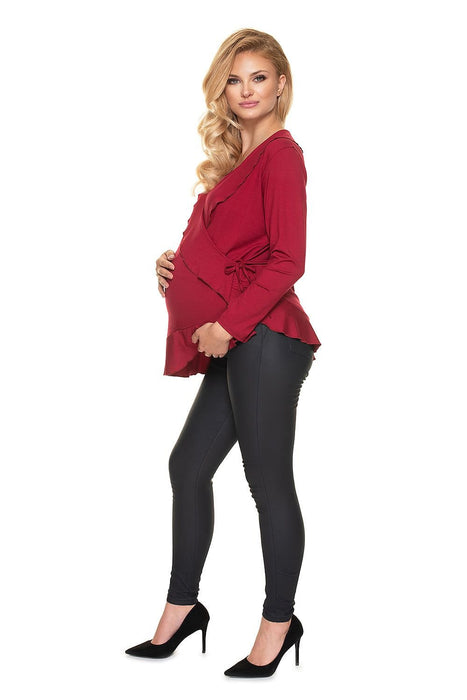 Adjustable Frilled Maternity Top for Comfort During and After Pregnancy