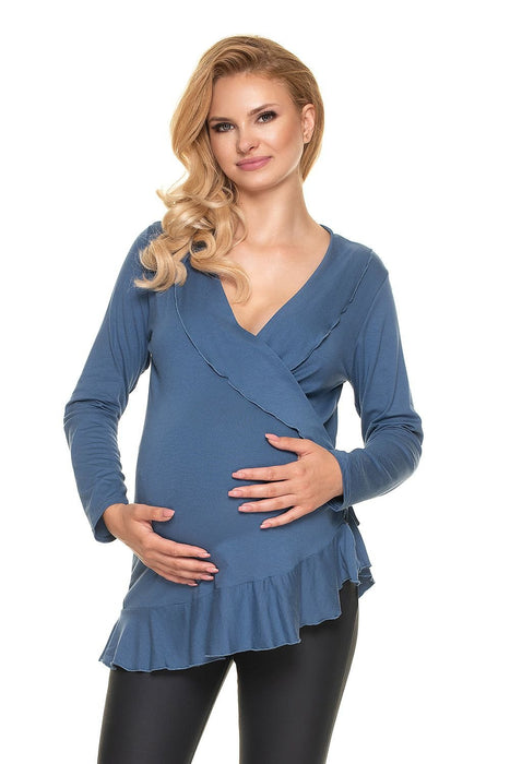 Adjustable Frilled Maternity Top for Comfort During and After Pregnancy