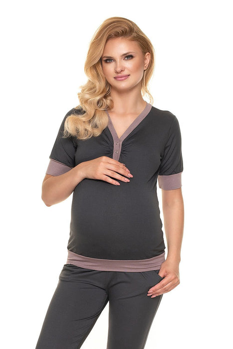 Nursing-Friendly Maternity Pajama Set for Comfort and Style