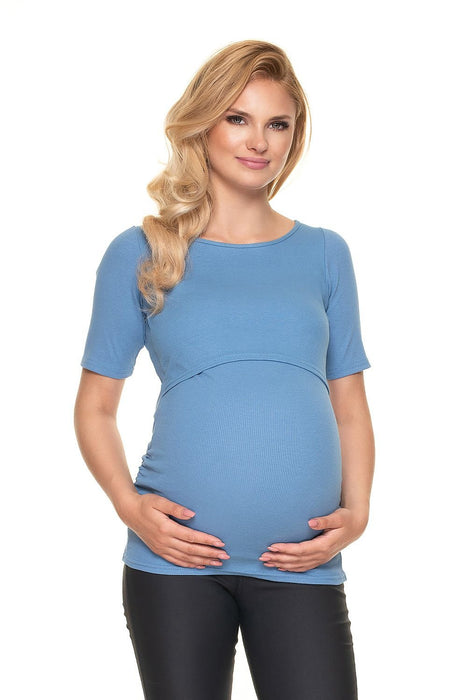 Chic Pleated Blouse for Maternity and Nursing