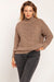 Elegant Ribbed Turtleneck Sweater with Trendy Half-Zip Detail