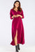 Elegant Long-Sleeve Maxi Dress with Zip Closure