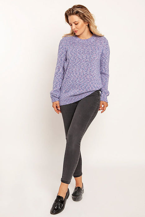 Stylish Melange Knit Pullover for Cozy Autumn-Winter