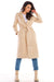 Chic Suede Women's Trench Coat with Adjustable Waist Tie