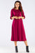 Elegant Kimono Sleeve Midi Dress with Adjustable Waist Sash