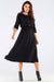 Elegant Kimono Sleeve Midi Dress with Adjustable Waist Sash