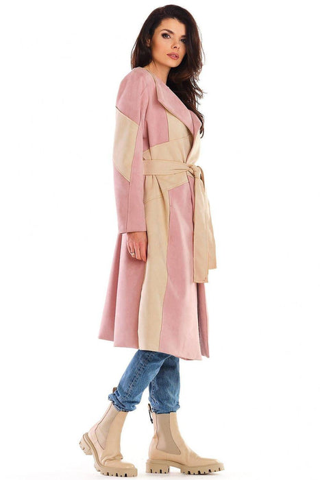 Autumn Elegance Suede Long-Line Women's Coat