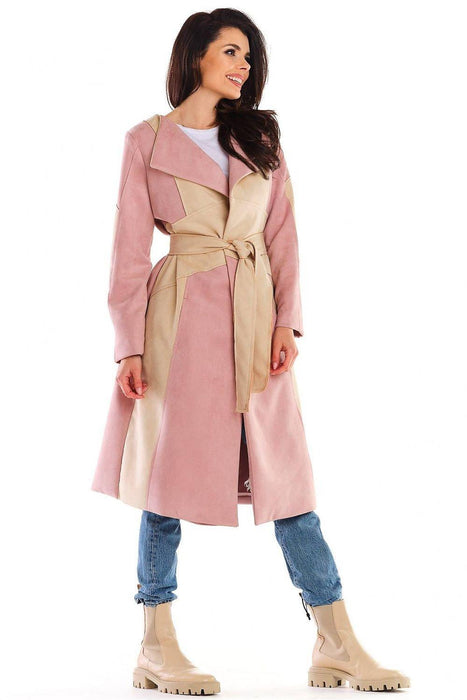 Autumn Elegance Suede Long-Line Women's Coat