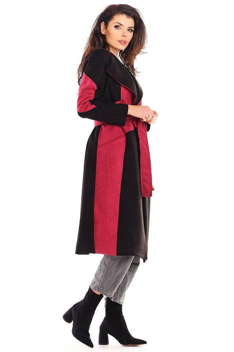 Autumn Elegance Suede Long-Line Women's Coat