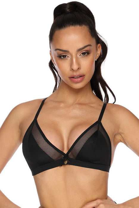 Seductive Black Mesh Soft Cup Bra