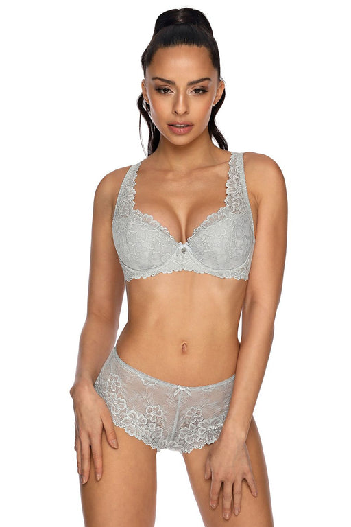 Elegant Floral Lace Padded Bra with Adjustable Straps