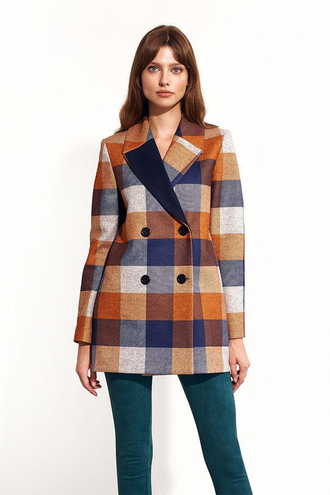 Chic Autumn Plaid Double-Breasted Coat for Effortless Style