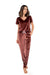 Velvet Wine Lounge Suit with Bow Embellishment