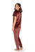 Velvet Wine Lounge Suit with Bow Embellishment