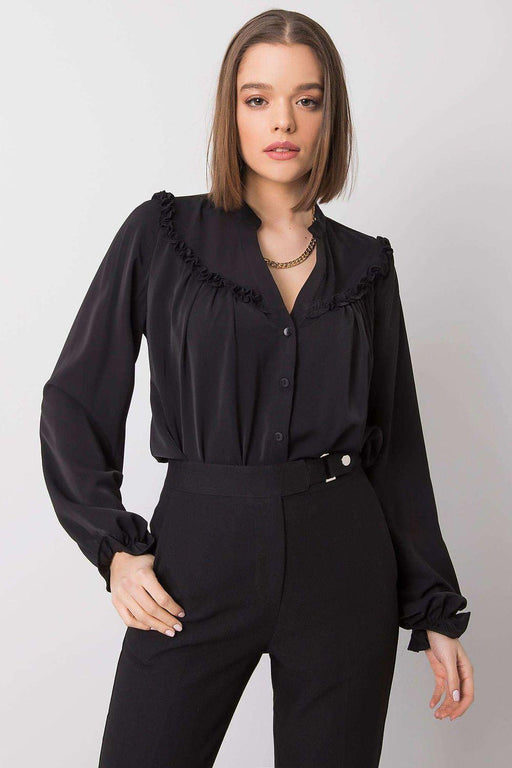 Chic Black Women's Long Sleeve Button Down Shirt - A Timeless Wardrobe Essential