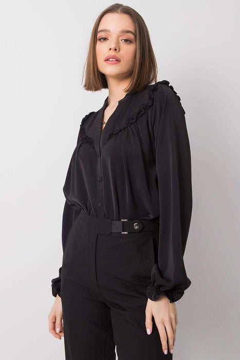 Chic Black Women's Long Sleeve Button Down Shirt - A Timeless Wardrobe Essential