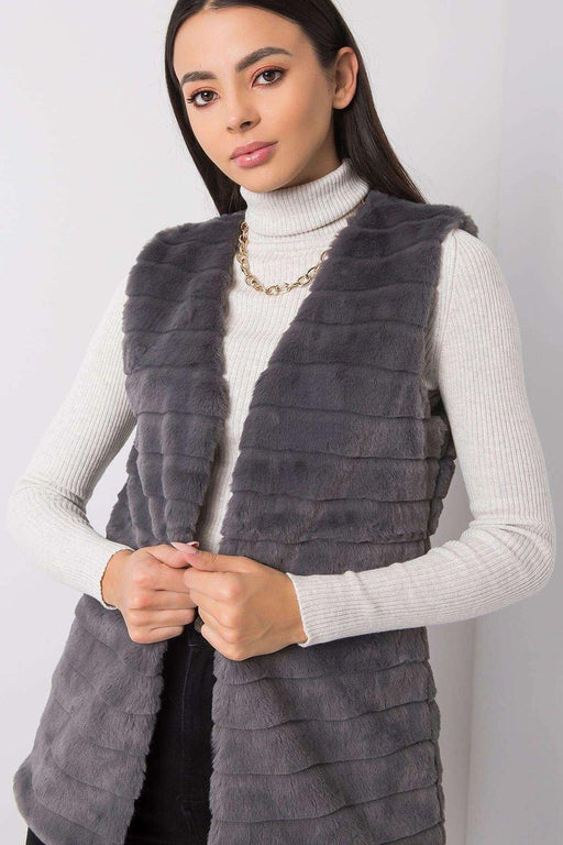 Chic Cream Faux Fur Vest with Elegant Hook Closure and Full Lining - Available in Multiple Sizes