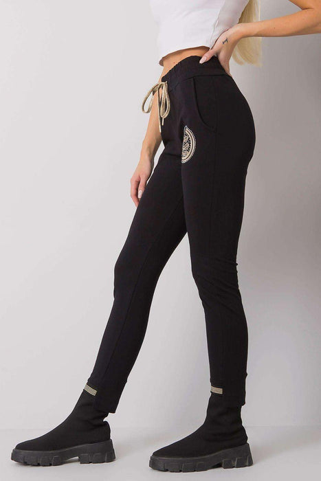 Stylish Adjustable Fit Black Jogger Pants for Women