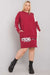 Chic Maroon Long Sleeve Tunic with Convenient Pockets