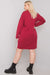 Chic Maroon Long Sleeve Tunic with Convenient Pockets