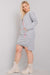 Versatile Grey Melange Long Sleeve Dress with Handy Pocket