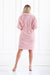 Delightful Light Pink Heart-Printed Bathrobe with Handy Pockets