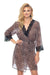 Chic Cat Print Negligee Bathrobe