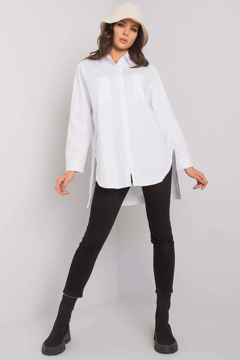 Modern Classic Extended Cut Cotton Shirt in Crisp White