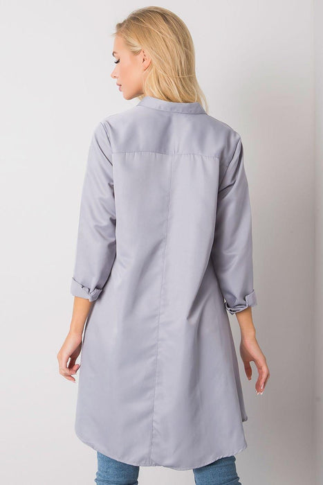 Light Blue Longline Button-Up Shirt - Stylish Comfort for Every Occasion