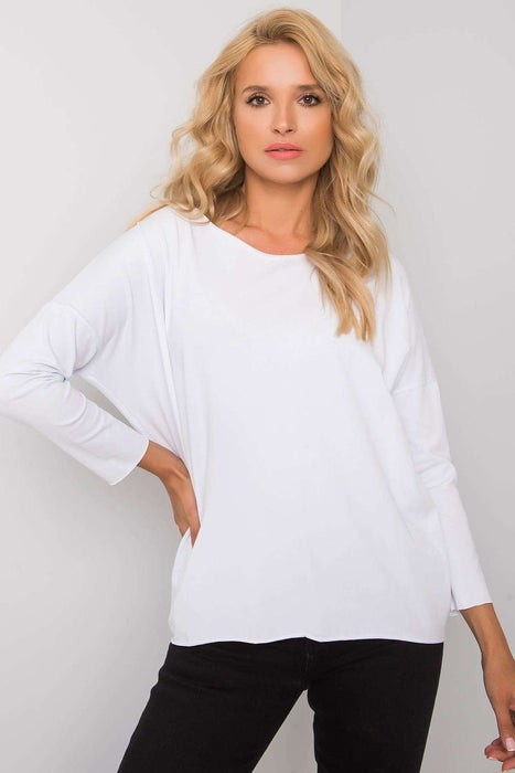 Everyday Elegance White Cotton Blend Blouse